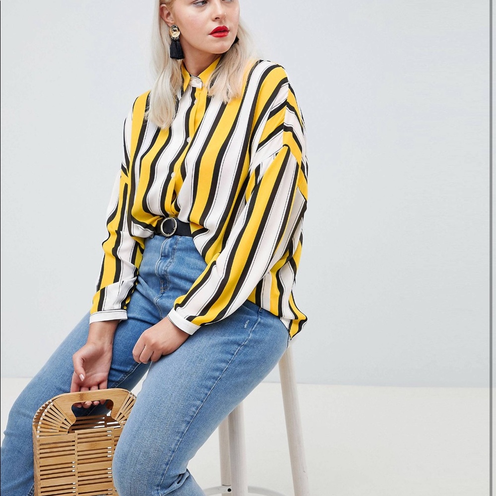 Asos curve striped blouse